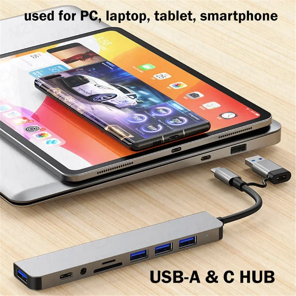 Multi Port Usb Hub - 8 in 1 USB C Hub