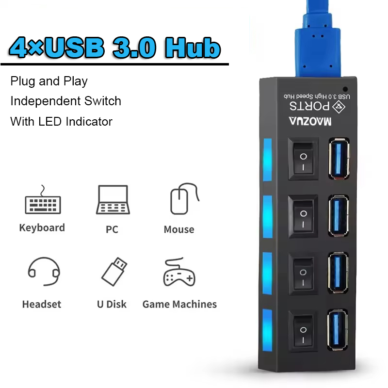 HUB USB 4 Port Kecepatan Tingg - Multi Port Usb Hub ulasan dan harga