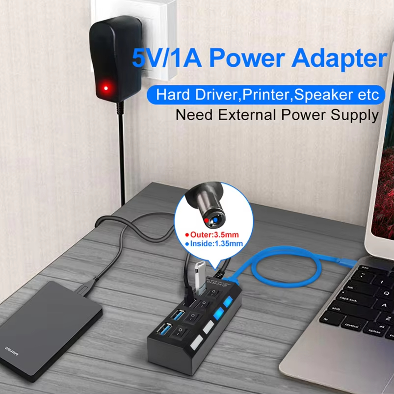 HUB USB 4 Port Kecepatan Tingg - Multi Port Usb Hub ulasan dan harga