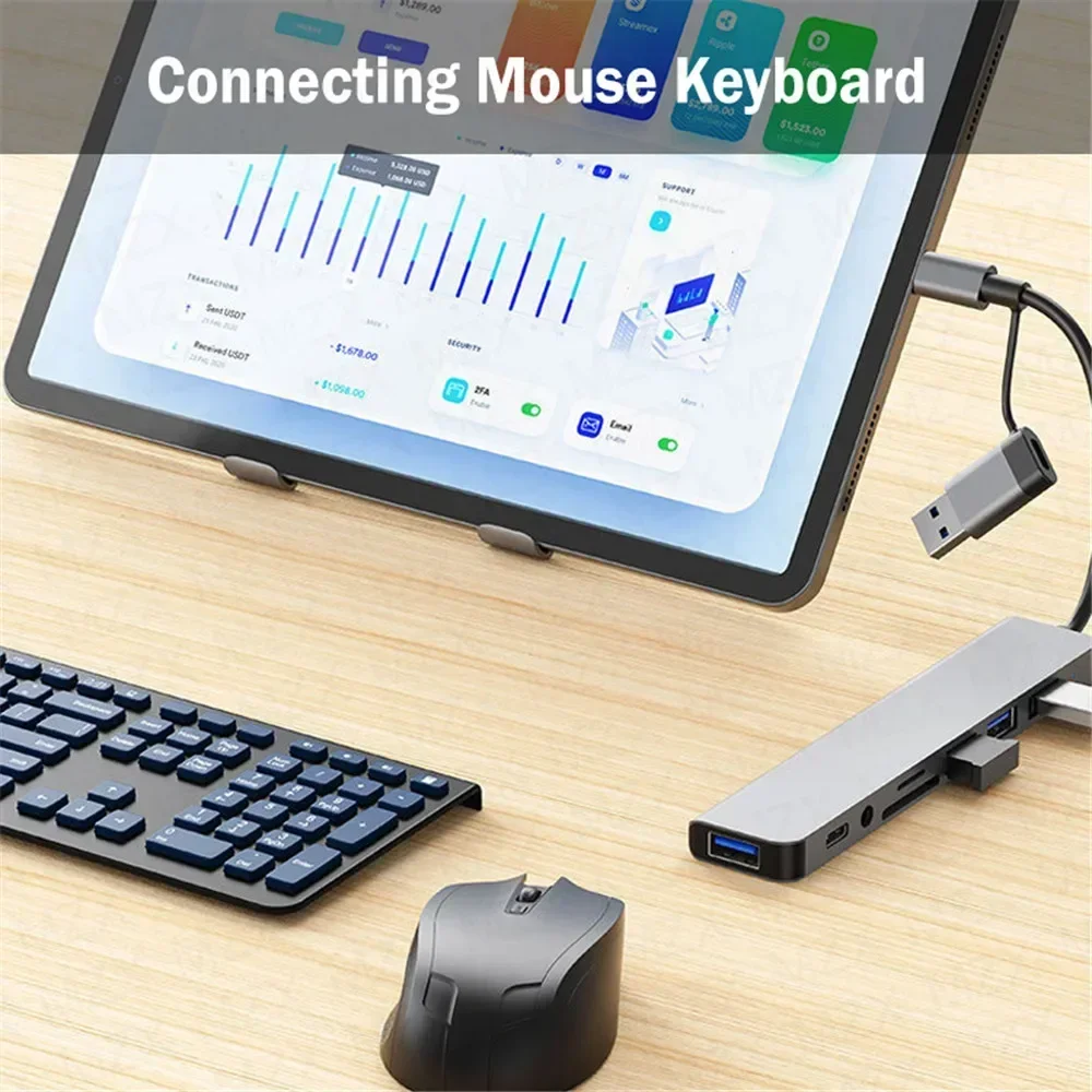8 in 1 USB C Hub Expander Mult - Multi Port Usb Hub ulasan dan harga